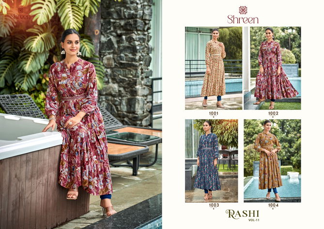 Rashi Vol 11 By Shreen Rayon Printed Designer Kurtis Wholesale Shop In Surat
